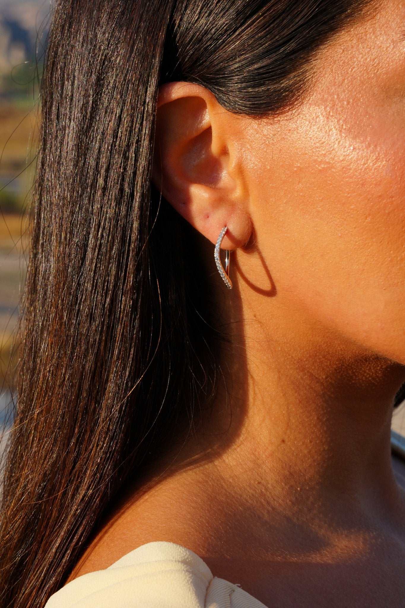 DUO BOUCLES PAVÉES SILVER - ZEYNE STUDIO