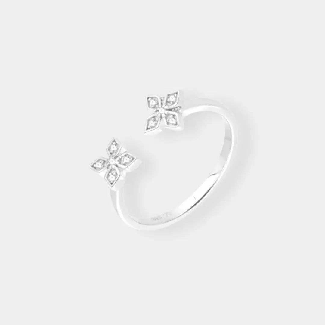 CELINA - Bague en argent 925 recyclé avec un design inspiré du zellige marocain serti de pierres d'oxyde de zirconium. Bijou élégant et fait main en édition limitée.