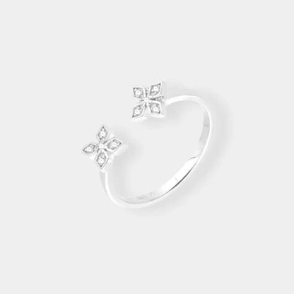 CELINA - Bague en argent 925 recyclé avec un design inspiré du zellige marocain serti de pierres d'oxyde de zirconium. Bijou élégant et fait main en édition limitée.