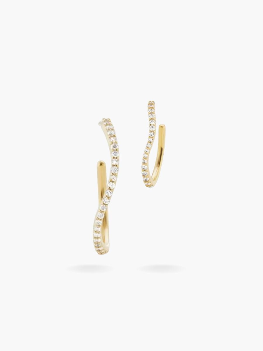 DUO BOUCLES PAVÉES GOLD - ZEYNE STUDIO