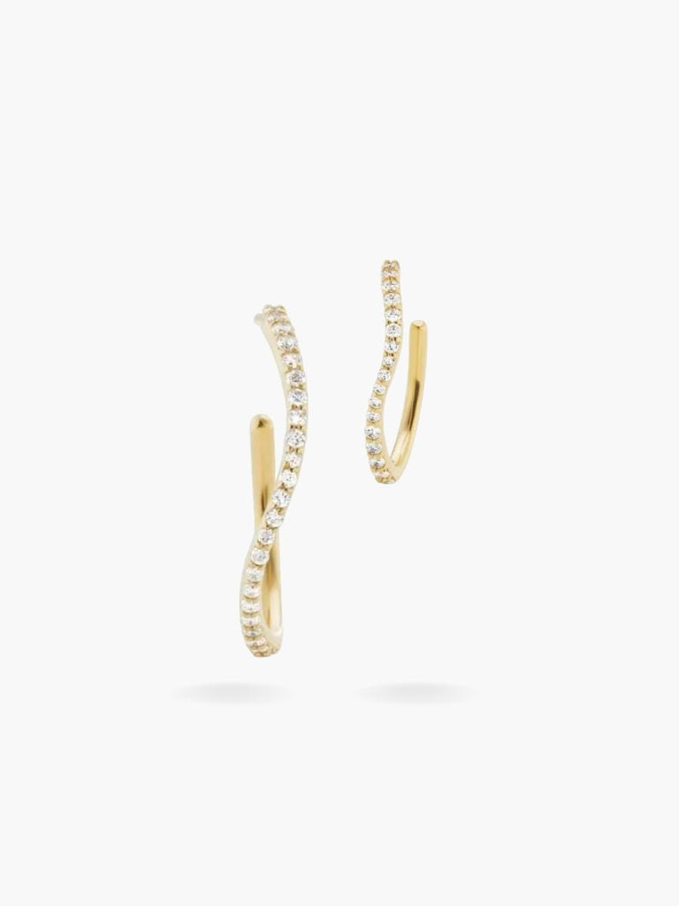 DUO BOUCLES PAVÉES GOLD - ZEYNE STUDIO