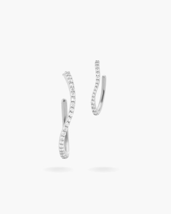 DUO BOUCLES PAVÉES SILVER